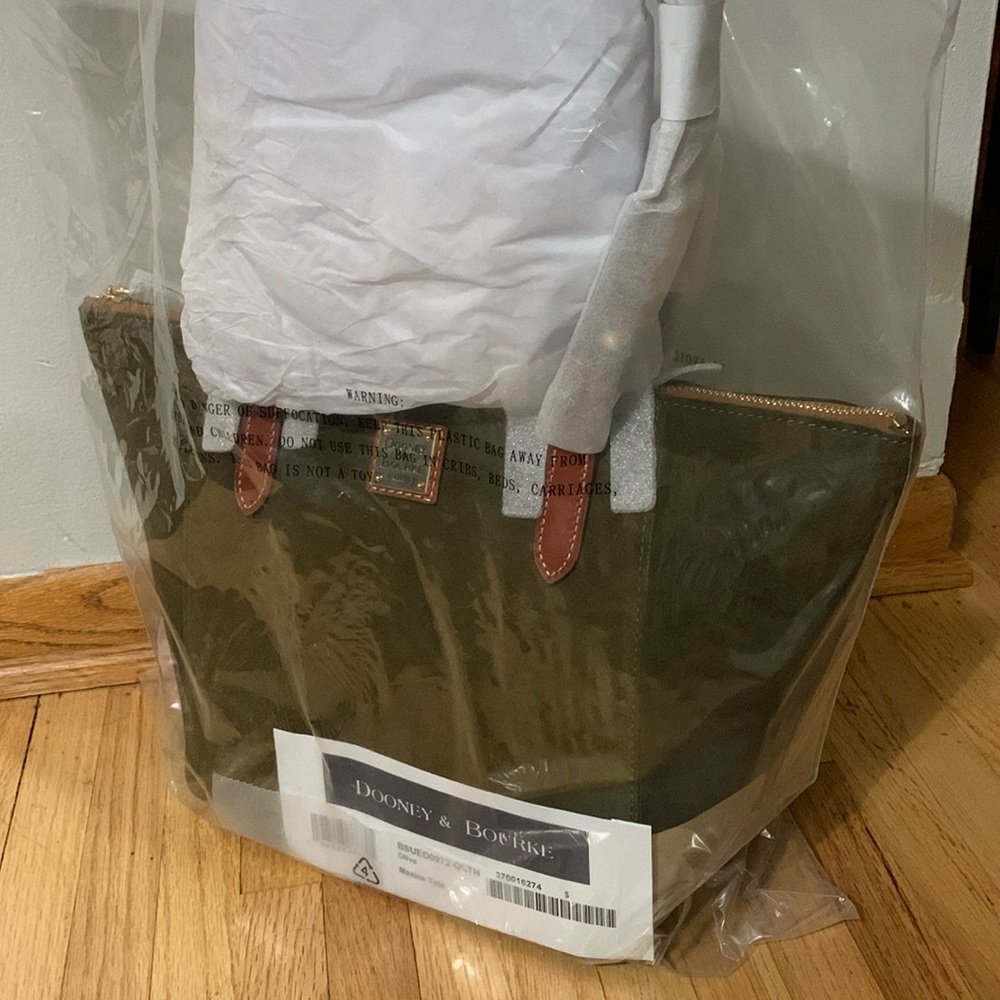 Dooney Bourke Olive Suede Maxine Tote **NEW**